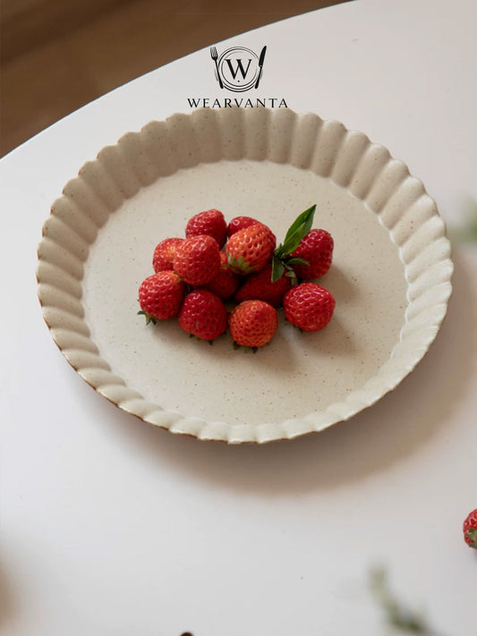 Handformed Terra Scallop Plate
